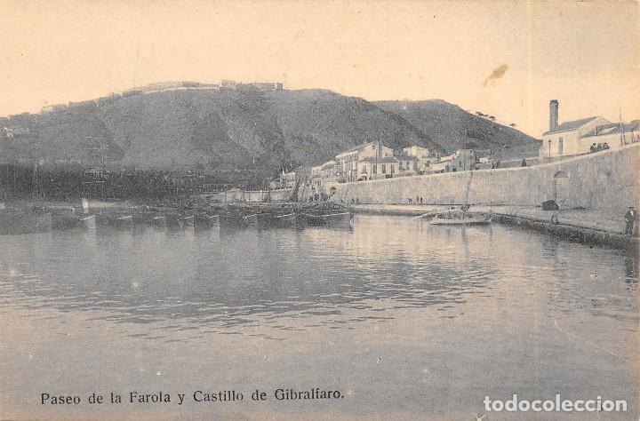 Postales: M&Aacute;LAGA.- PASEO DE LA FAROLA Y CASTILLO DE GIBRALFARO
