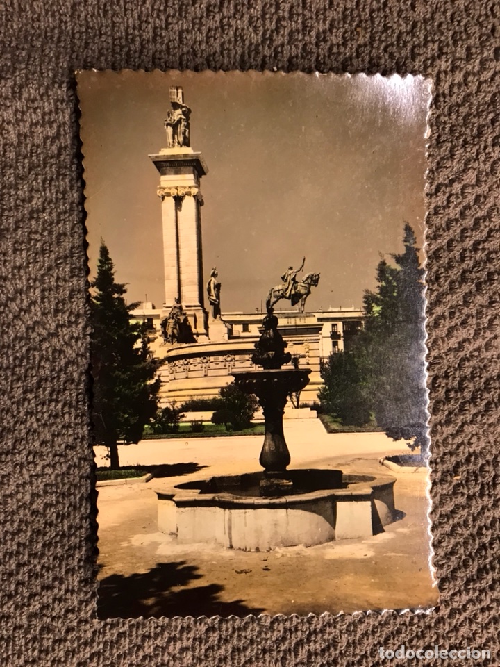 Postales: CADIZ/Postal No.105 PLAZA DE ESPA&Ntilde;A Y MONUMENTO DE LAS CORTES (h.1950?)