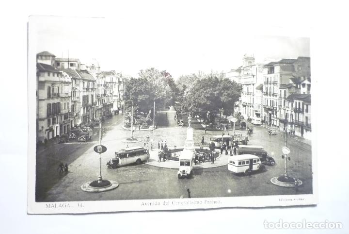 Postales: postal malaga -av.generalisimo franco cm