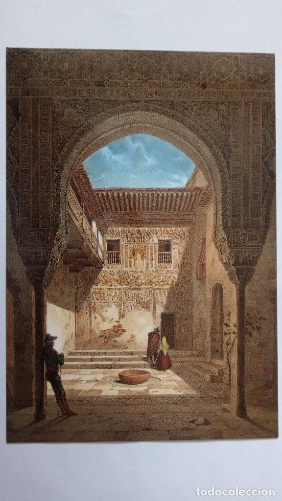 Postales: POSTAL ALHAMBRA, PATIO DE LA MEZQUITA, FACHADA DEL PALACIO DE COMARE, ISIDORE TAYLOR, N&ordm; 9, A&Ntilde;O 1988