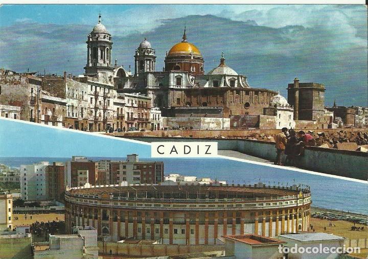 Postales: Postal Cadiz.Catedral y plaza de toros.N&ordm;28.G.Garrabella.