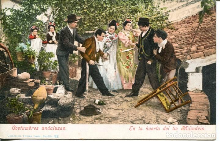 Postkarten: COSTUMBRES ANDALUZAS-EN LA HUERTA DEL T&Iacute;O MILINDRIS-PURGER-- T. SANZ 32