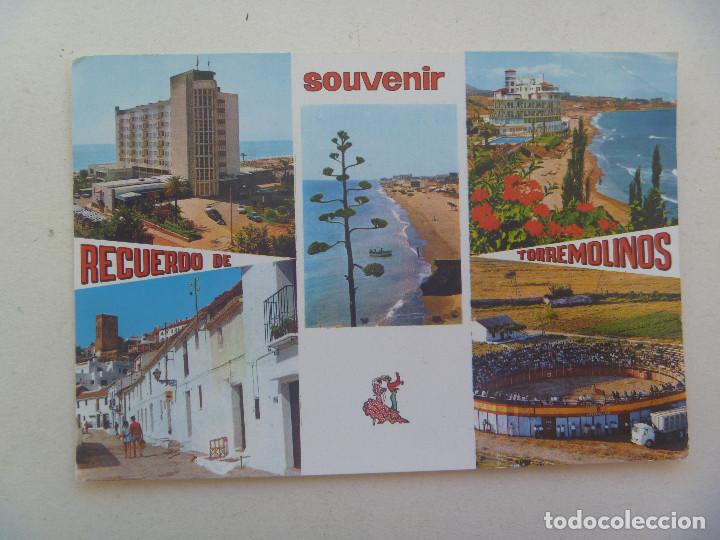 Postales: POSTAL DE TORREMOLINOS ( MALAGA ) . CIRCULADA CON SELLO DE FRANCO. A&Ntilde;OS 60