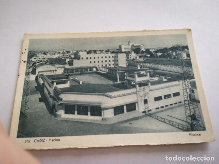 Postales: Cadiz. Piscina. Finales d&eacute;cada 50.