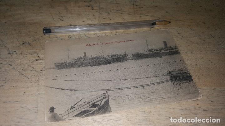 Postales: Malaga, el puerto, vapores y correos, ed. Rafael toval, 14 x o cm.