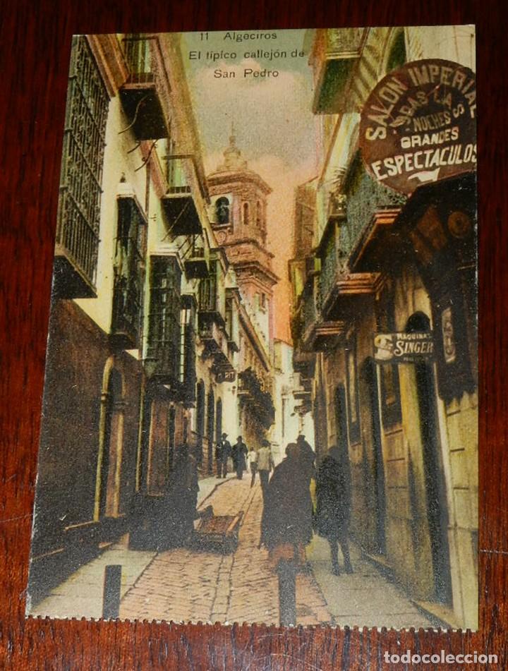 Postales: POSTAL DE ALGECIRAS. EL TIPICO CALLEJON DE SAN PEDRO. N&ordm; 11. ED.ELEGEBE. SIN CIRCULAR.