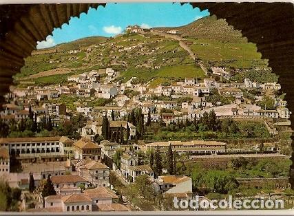 Postales: Espa&ntilde;a & Circulado,Vista de Albaicin desde Alhambra Monteppellier Francia 1970 (459)