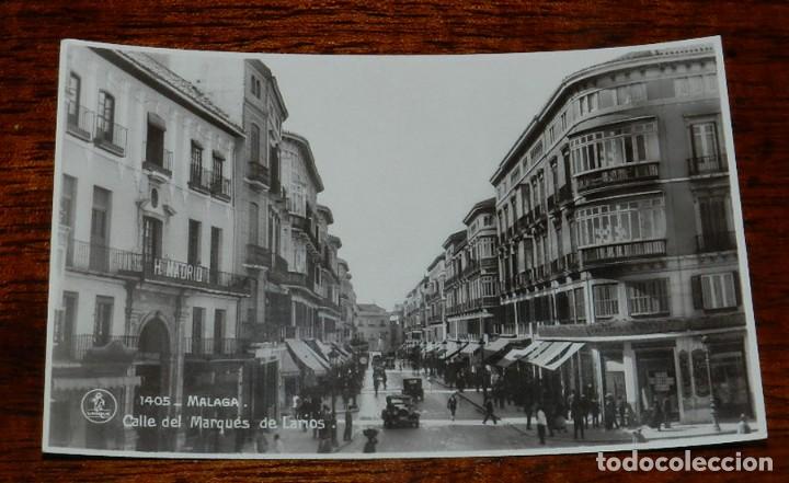 Postales: FOTO POSTAL DE MALAGA, N. 1405, CALLE DEL MARQUES DE LARIOS, ED. UNIQUE, NO CIRCULADA.