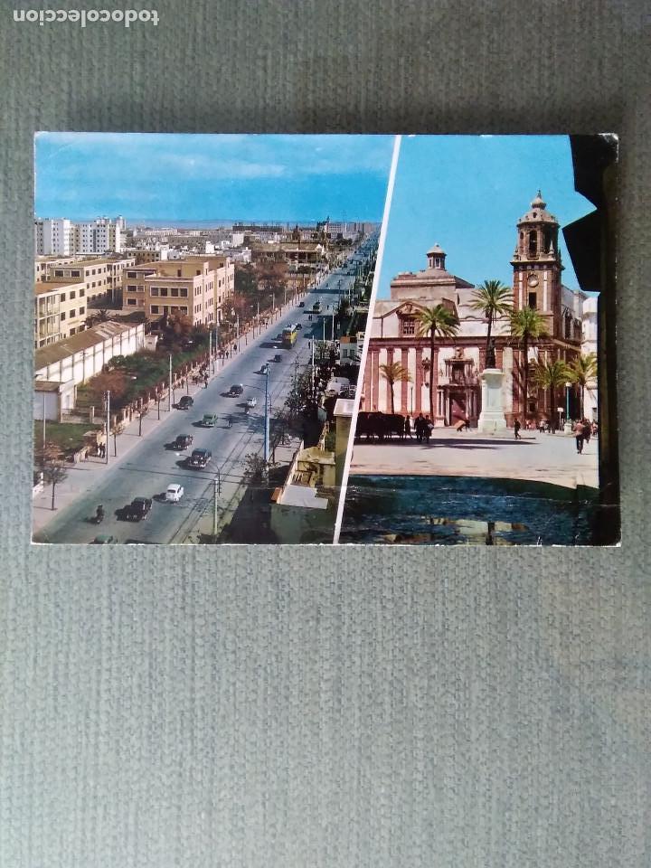 Postales: POSTAL CADIZ AVDA LOPEZ PINTO E IGLESIA DE SANTIAGO