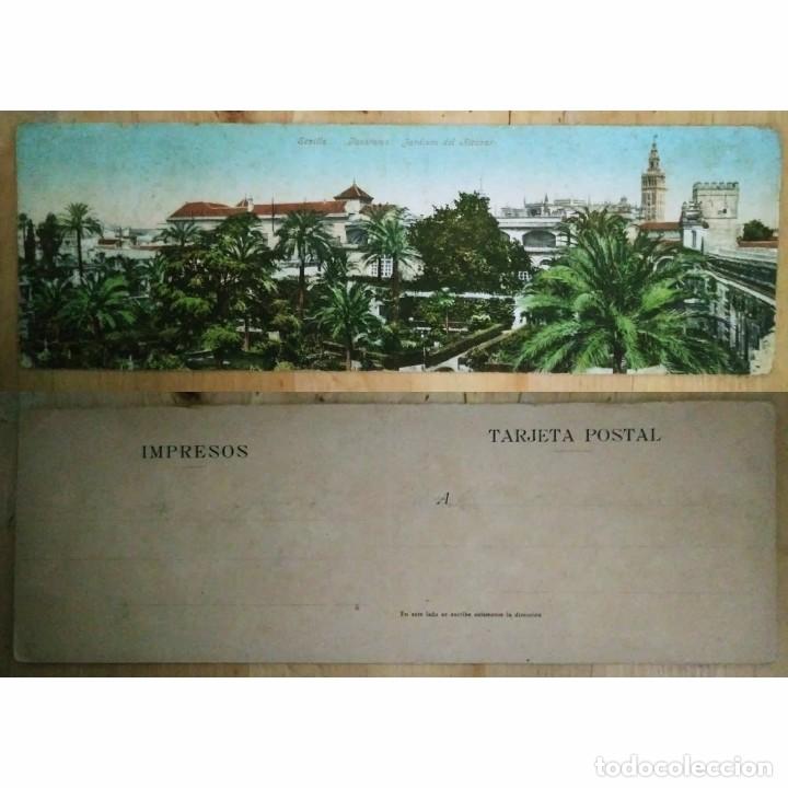 Postales: Sevilla Postal doble Panorama de los jardines del alcázar 27,5cm x 9,5cm Postales de Andalucía 7511 - Foto 1 - 119394671