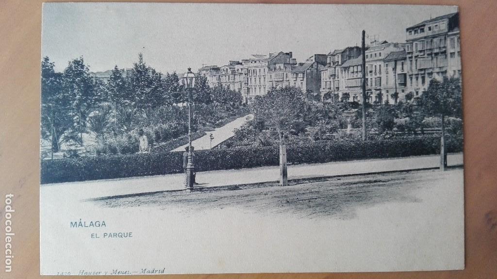 Postales: POSTAL MALAGA N&ordm; 1430 EL PARQUE EDIC HAUSER Y MENET ANDALUCIA PERFECTA CONSERVACION REV SIN DIVIDIR