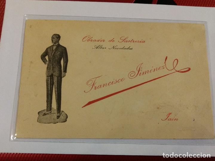 Postales: Obrador de Sastrer&iacute;a Francisco Jim&eacute;nes Jaen. Reverso dividido. Sin circular.