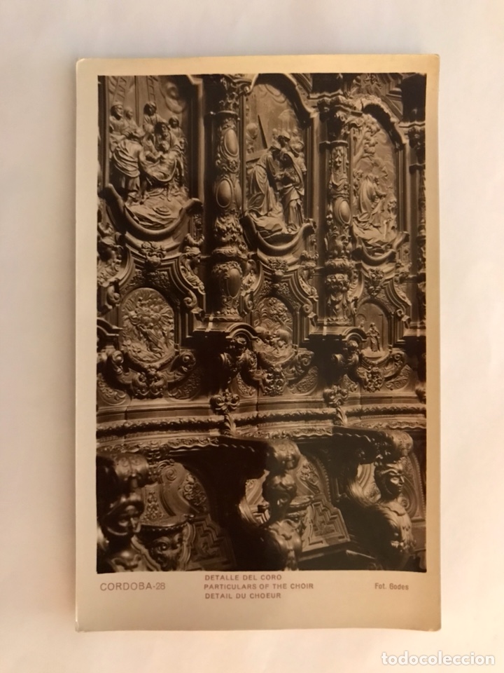 Postales: CORDOBA. Postal No. 28 Detalle del Coro. Foto Godes (h.1940?)