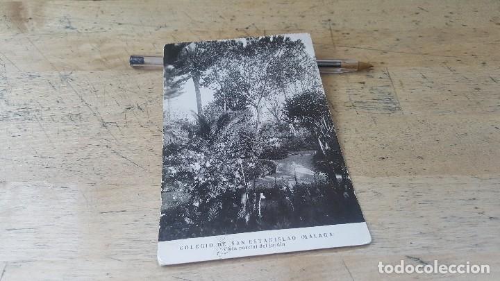 Postales: Colegio de san estanislao de malaga, vista parcial del jardin,  14 x 9 cm.