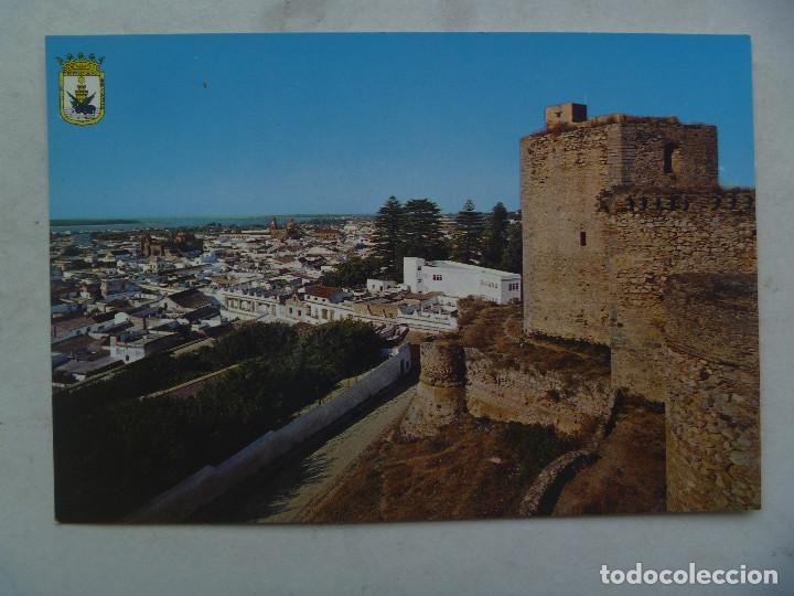 Postales: POSTAL DE SANLUCAR DE BARRAMEDA ( CADIZ ): CASTILLO SANTIAGO Y DESEMBOCADURA GUADALQUIVIR. A&Ntilde;OS 60.