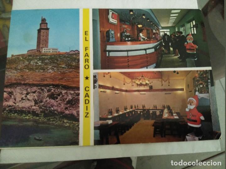 Postales: cadiz rarisima postal del restaurante el faro de cadiz.aparece el faro de coru&ntilde;a