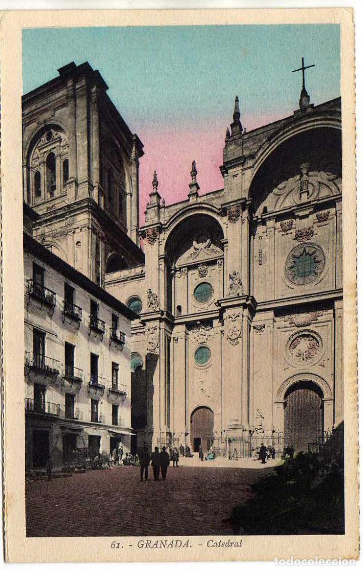Postales: PRECIOSA POSTAL  GRANADA - CATEDRAL - AMBIENTADA - Foto 1