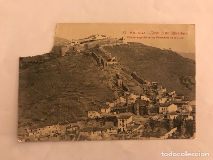 Postales: MALAGA. Postal No.37 Castillo de Gibralfaro. Edici&oacute;n especial de los Almacenes de la llave (h.1930?)