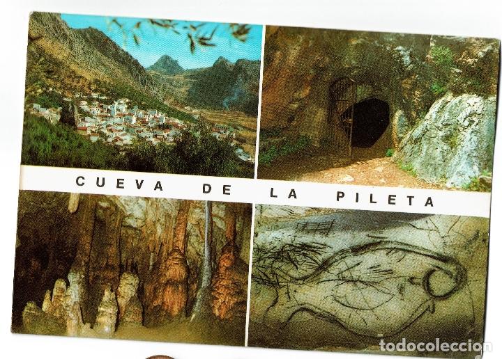 Postales: CUEVA LA PILETA BENAOJAN MALAGA VISTA PUEBLO ENTRADA CUEVA EL PEZ INTERIOR 761 DELTA