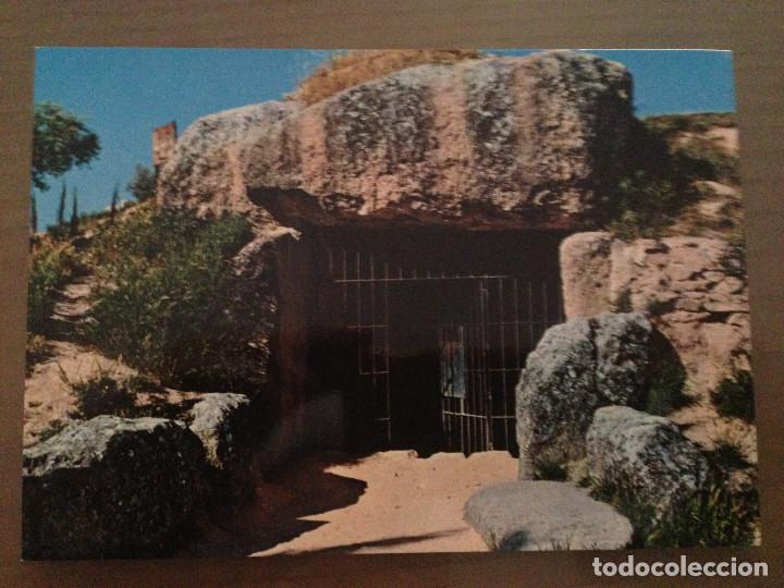 Postcards: POSTAL ANTEQUERA (MALAGA)/ CUEVA DE MENGA. MONUMENTO NACIONAL/ PUERTA DE ENTRADA