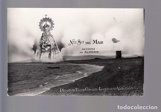 Postales: NTRA. SRA. DEL MAR. PATRONA DE ALMERIA.PLAYA DE TORRE GARCIA - LUGAR DE LA APARICI&Oacute;N