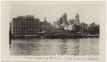 Postales: POSTAL DE CADIZ. VISTA DESDE LOS MUELLES. FORMATO PEQUE&Ntilde;O 9,5X5,5 CM.   P-ANC-610