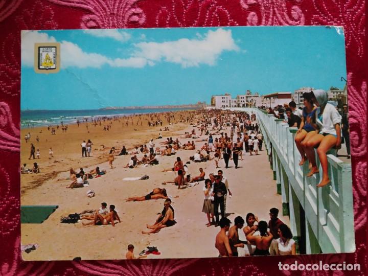 Postales: rara postal cadiz a&ntilde;os 60 playa victoria circulada