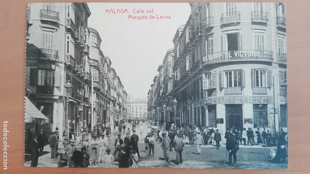 Postales: POSTAL MALAGA CALLE MARQUES DE LARIOS FOTOT THOMAS ANDALUCIA PERFECTA CONSERVACION ANIMADA
