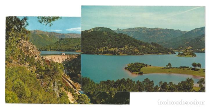 Postales: LOTE DE 2 POSTALES- JA&Eacute;N.- SIERRA DE CAZORLA, PANTANO DEL TRANCO- SIN CIRCULAR (A&Ntilde;OS 70)