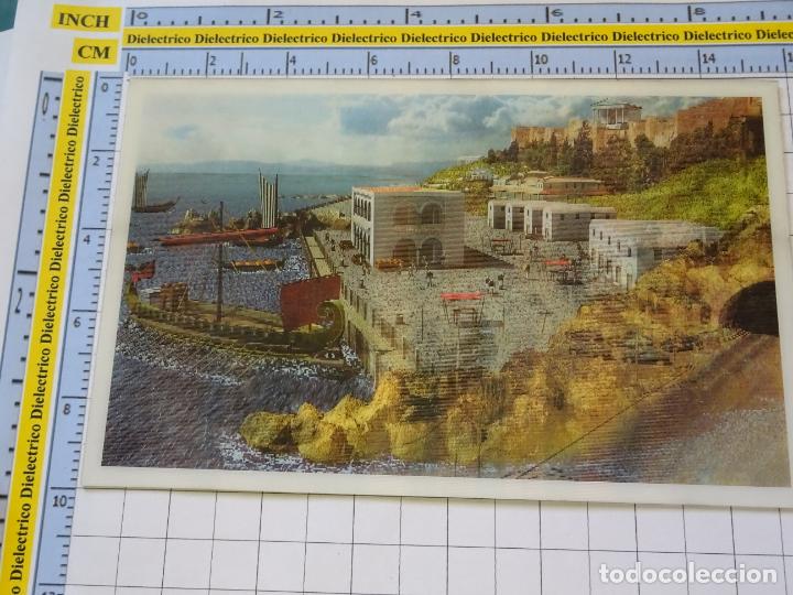 Postales: POSTAL ESTEREOSC&Oacute;PICA DE M&Aacute;LAGA. AYER Y HOY. VILLA ROMANA DE PUERTA OSCURA. BARCO ROMANO. 1757
