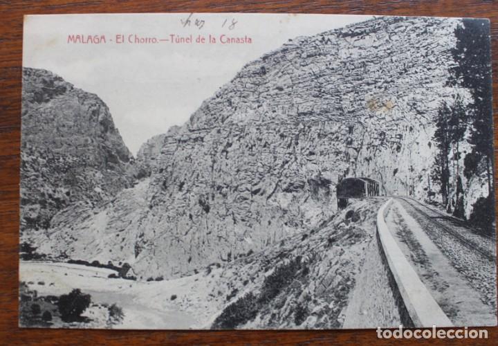 Postales: POSTAL- MALAGA -EL CHORRO- TUNEL DE LA CANASTA- A&Ntilde;OS 20