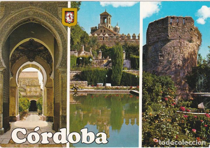 Postales: cordoba, mezquita catedral, puerta del perdon y jardines del alcazar