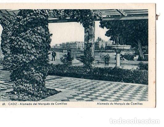 Postcards: TARJETA POSTAL DE CADIZ. ALAMEDA DEL MARQUES DE COMILLAS.