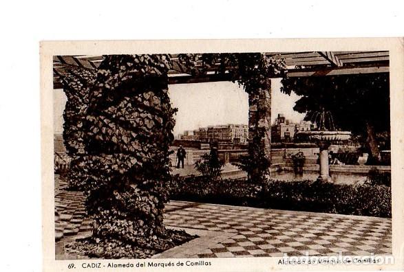 Postcards: TARJETA POSTAL DE CADIZ. ALAMEDA DEL MARQUES DE COMILLAS.