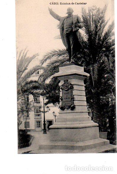 Cartoline: TARJETA POSTAL DE CADIZ. ESTATUA DE CASTELAR.