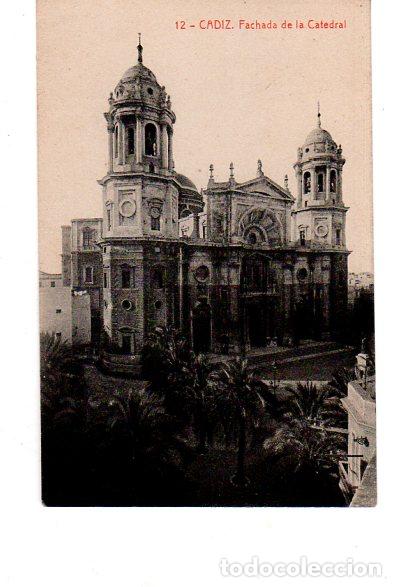 Cartoline: TARJETA POSTAL DE CADIZ. FACHADA DE LA CATEDRAL.