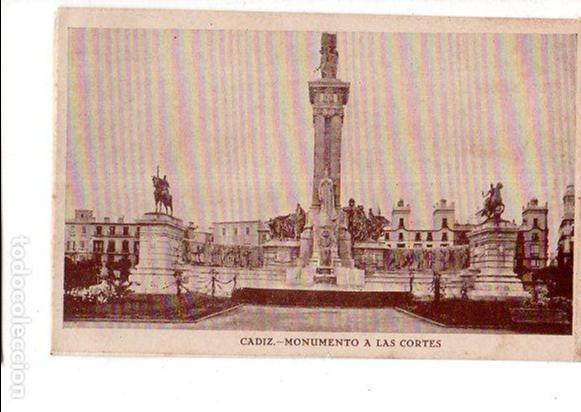 Cartoline: TARJETA POSTAL DE CADIZ. MONUMENTO A LAS CORTES.