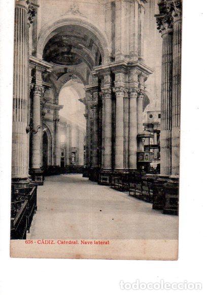 Cartoline: TARJETA POSTAL DE CADIZ. CATEDRAL. NAVE LATERAL.