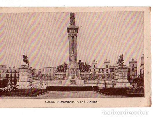 Cartoline: TARJETA POSTAL DE CADIZ. MONUMENTO A LAS CORTES.