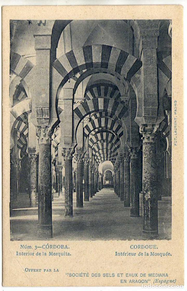 Postcards: POSTA CORDOBA - INTERIOR DE LA MEZQUITA-OFFERT PAR LA SOCIET&Eacute; DES SELS ET EAUX DE MEDIANA EN ARAGON