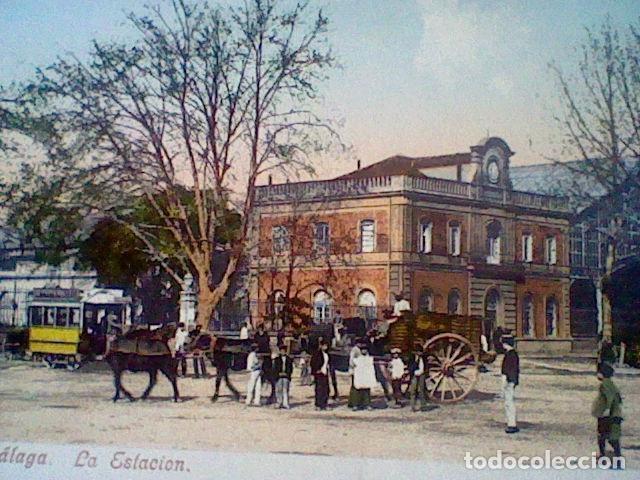 Postales: LA ESTACION  MALAGA ED PURGER & CO NR 2392 S/C ca 1905 ANIMADA COLOR PAPELERIA CATALANA 24