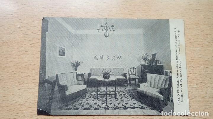 Postales: POSTAL ANTIGUA CUARTO DE ESTAR APARTAMENTOS DE INMOBILIARIA MEDITERRANEO - MALAGA