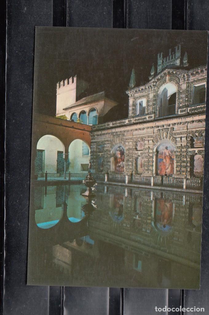 Postales: 302-SEVILLA. REALES ALC&Aacute;ZARES. ESTANQUE