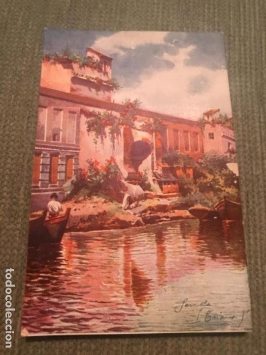 Postales: ANTIGUA POSTAL PAISAJES ANDALUC&Iacute;A BARRIO TRIANA ORILLAS DEL GUADALQUIVIR