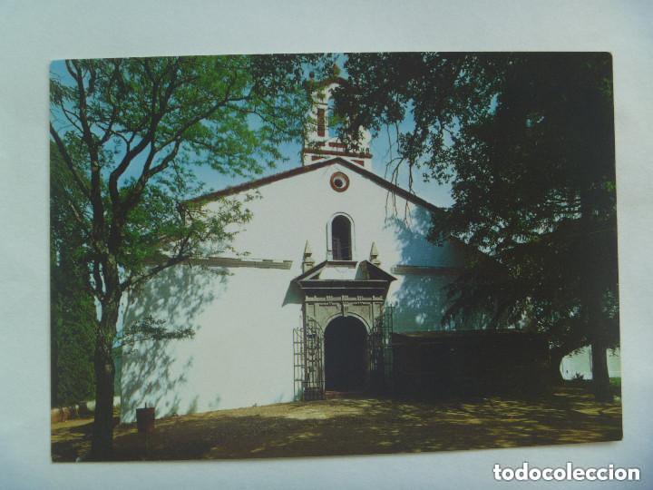 Postales: POSTAL FACHADA SANTUARIO DE LA VIRGEN REINA DE LOS ANGELES . ALAJAR ( HUELVA )