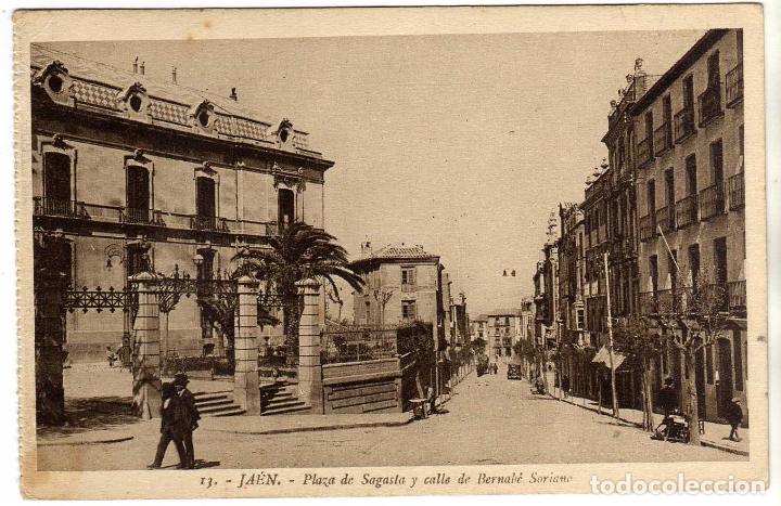 Postcards: BONITA POSTAL - JAEN - PLAZA DE SAGASTA Y CALLE DE BERNABE SORIANO