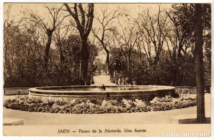 Postales: BONITA POSTAL - JAEN - PASEO DE LA ALAMEDA - UNA FUENTE