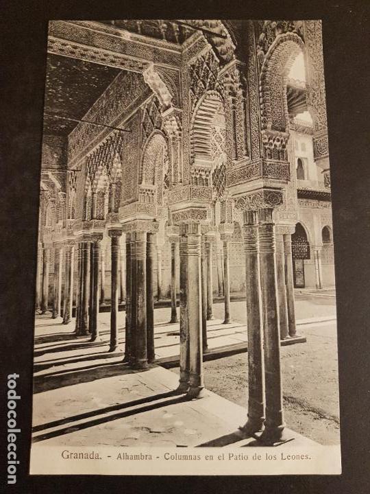 Postales: GRANADA ALHAMBRA COLUMNAS EN EL PATIO DE LOS LEONES - Foto 1