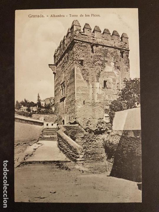 Postales: GRANADA ALHAMBRA TORRE DE LOS PICOS - Foto 1