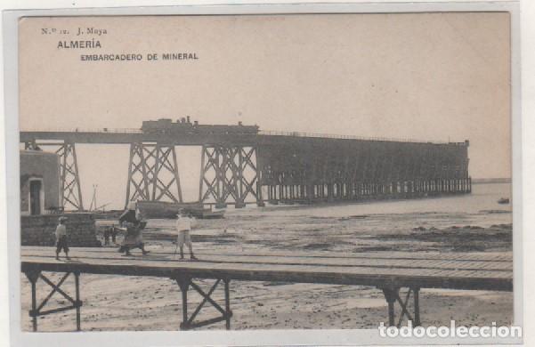 Postales: Almeria. n&ordm; 12 J. Moya Embarcadero de mineral. Sin circular. Reverso dividido.